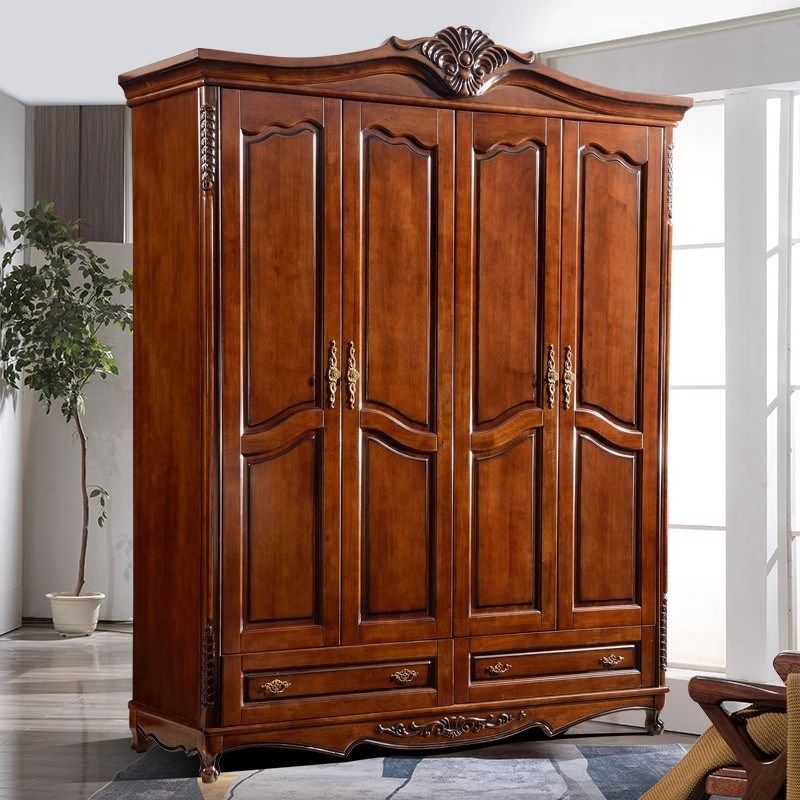 美式实木衣柜主卧家具复古轻奢平开门四门衣柜全屋定制衣帽间衣橱,住宅家具,独立衣柜,淘宝优惠券,粉丝福利购,淘宝优惠卷