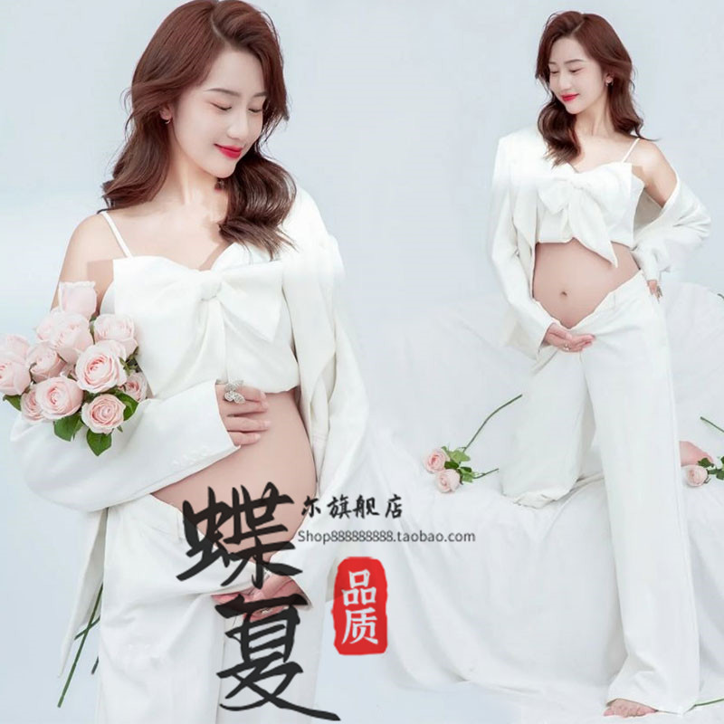 2023影楼展会新款孕妇照服装高级时尚感套装孕妈咪孕味照摄影服饰