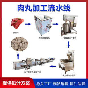 贡丸定型蒸煮冷却线 连续式 电加热丸子加工生产线 墨鱼丸子成型机