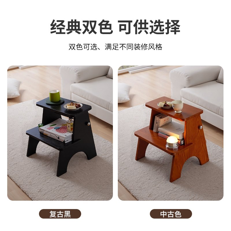 实木脚踏凳多功能梯凳家用登高楼梯凳子爬高凳两步梯子台阶凳矮凳