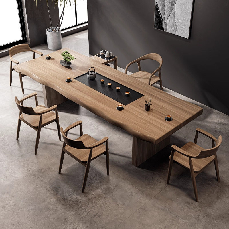 实木茶桌一体泡茶桌椅组合现代简约新中式办公室功夫禅意大板茶台,住宅家具,家用茶台/茶桌,淘宝优惠券,粉丝福利购,淘宝优惠卷