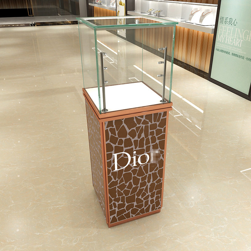 钢化玻璃精品展示柜 玉器精品展示架 欧式花纹珠宝黄金陈列橱柜