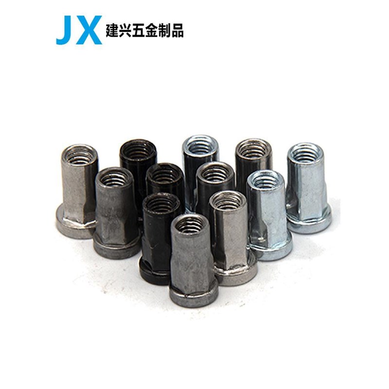 汽车电池箱铆螺母平头半六角拉母304锌镍M4M5*15凸台阶2.5加厚帽