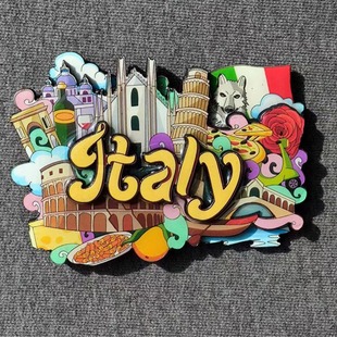 美国菲律宾古巴荷兰马来西亚毛里求斯旅行纪念磁性滴胶木质冰箱贴