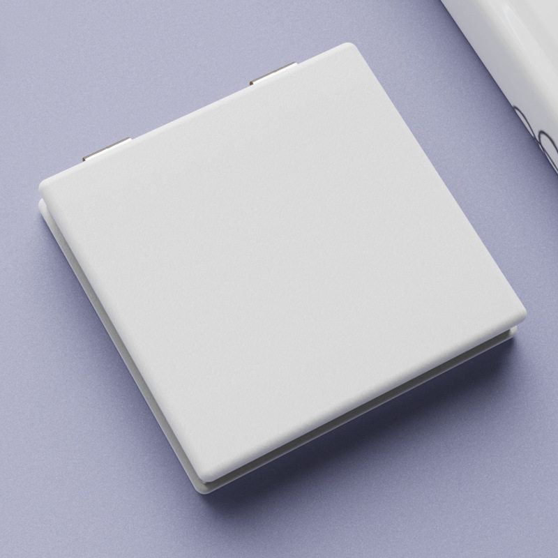 文创礼品皮革化妆镜简约时尚随身小镜子卡通可爱梳妆镜PU折叠镜