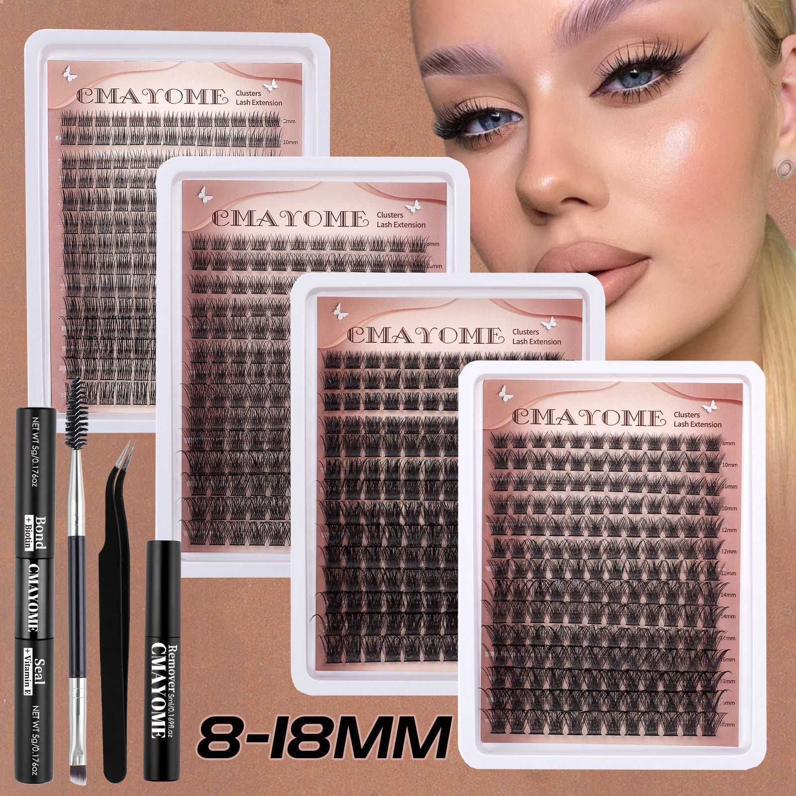 假睫毛DIY仿真自然妈生感眼睫毛日常装 8-18mm单簇假睫毛