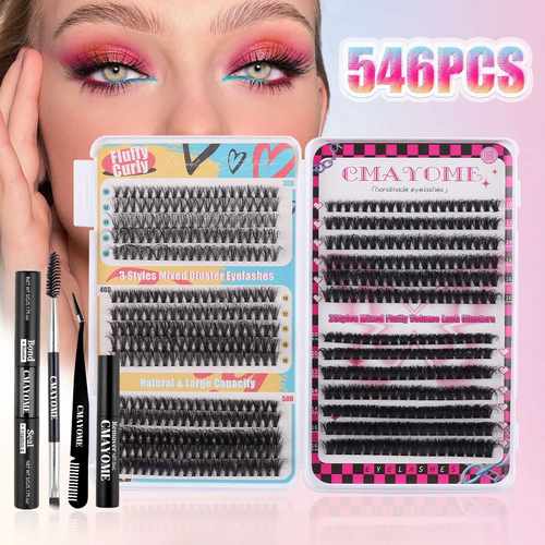 热销DIY分段式嫁接朵毛大容量睫毛书50D60D80D混装款式假睫毛