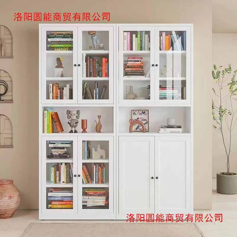 钢制家用书柜带门防尘玻璃门展示柜客厅储物柜儿童绘本收纳柜落地