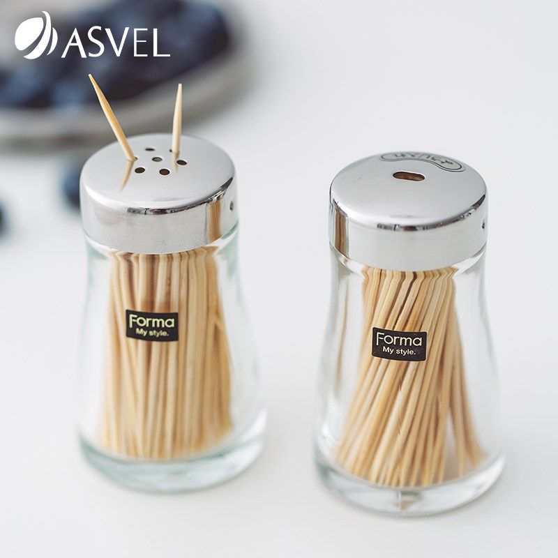 asve牙签盒家用高档商用轻奢收纳筒小瓶玻璃罐