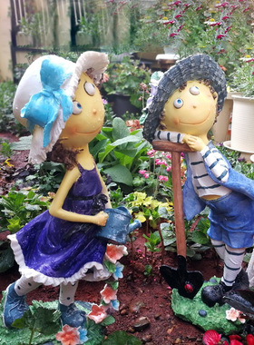 花园装饰 庭院布置摆件户外幼儿园装饰摆件人物小孩雕塑摆件