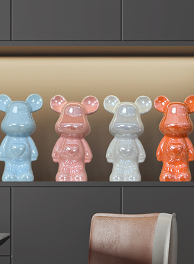 暴力熊摆件客厅电视柜小轻奢家居儿童房间办公桌面装饰品