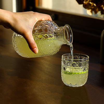 ns复古浮家壶雕用玻璃杯饮一冷泡瓶果汁杯一壶品杯套装礼物