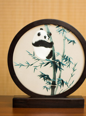 苏州刺绣屏风摆件双面绣美中国风桌面小台屏手工中式古典礼品