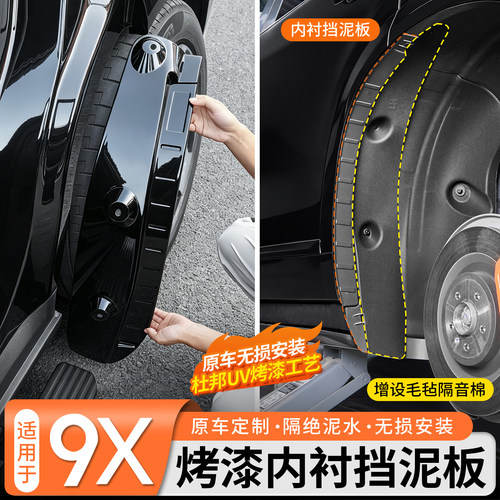 原车孔位◆9X内衬挡泥板