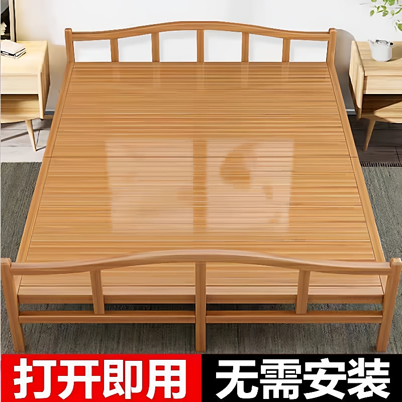 【折扣价】竹床折叠床单人双人家用午休凉床成人出租房屋简易硬板