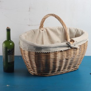 厨房大菜篮子柳编编条编织田园风手提购物篮,非藤编藤条