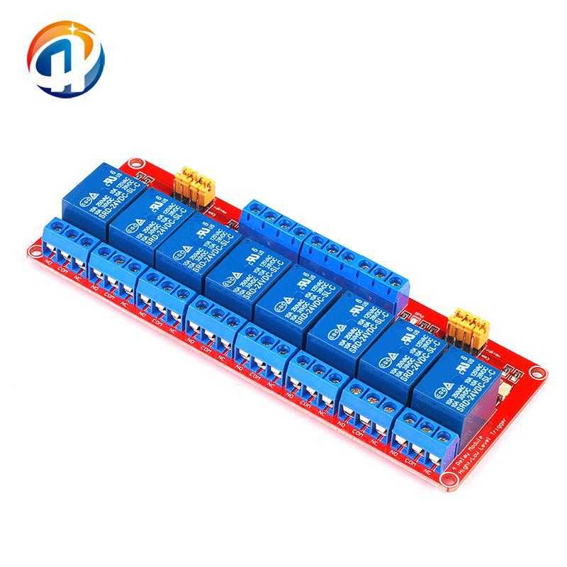普通红色版 8路带光耦隔离高低电平触发继电器模块 24V
