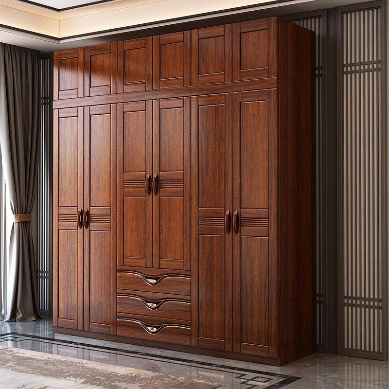 【折扣价】胡桃木实木衣柜家用卧室全实木出租屋简约经济型衣橱家