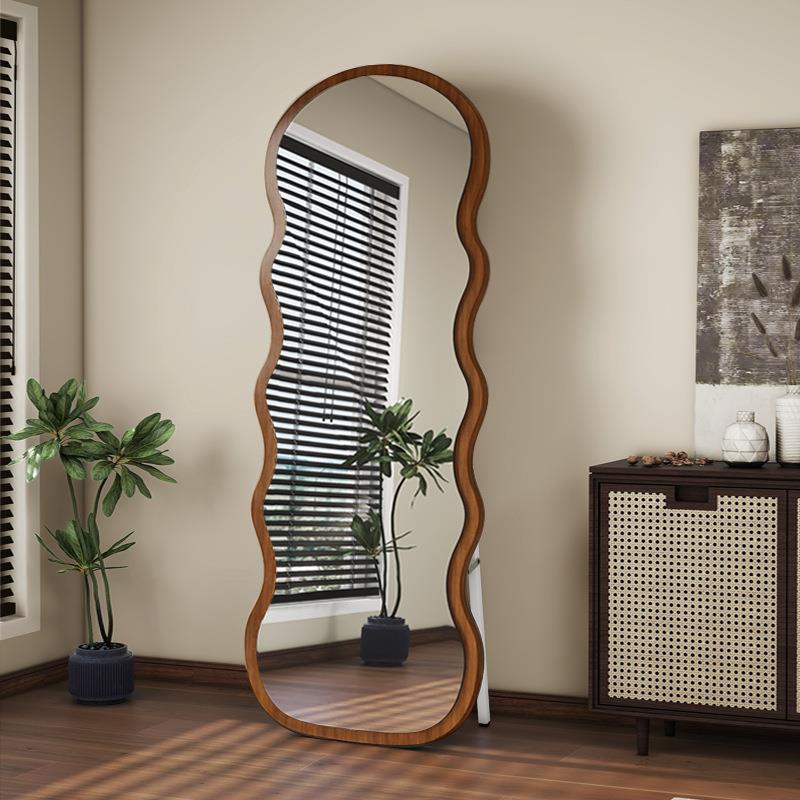 【折扣价】网红波浪全身镜家用落地感网异型壁挂穿衣镜卧室试衣镜