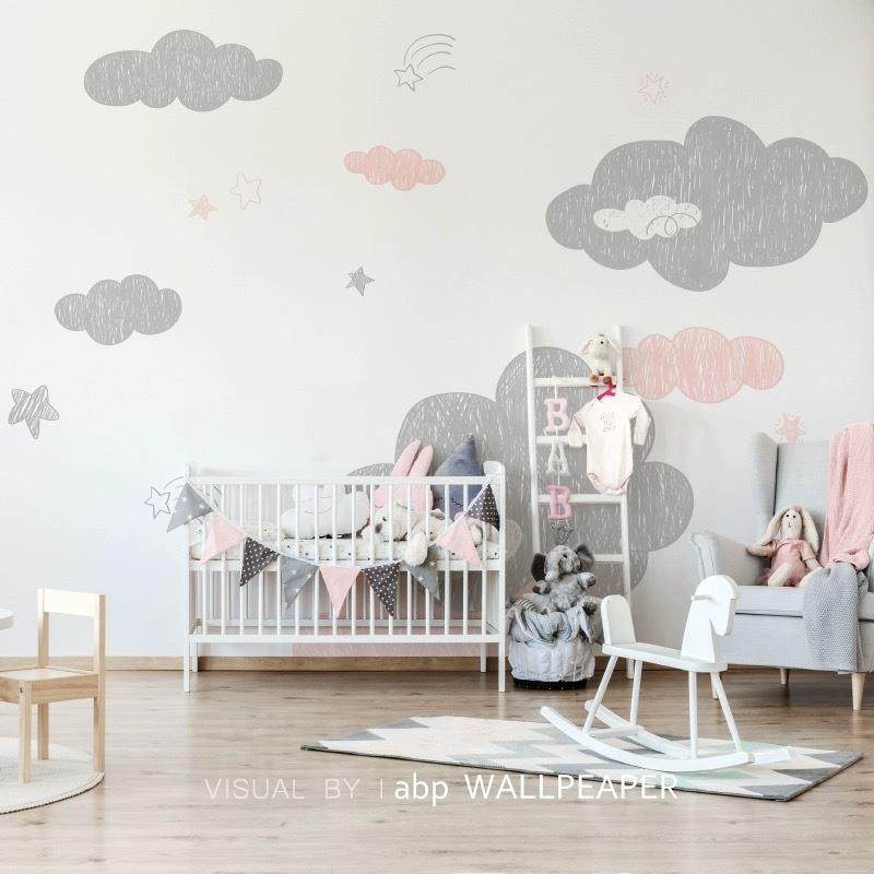 【折扣价】粉色云朵墙纸卡通儿童房墙布女孩房壁纸温馨无纺布壁画,鲜花速递/花卉仿真/绿植园艺,其它园艺用品,淘宝优惠券,粉丝福利购,淘宝优惠卷