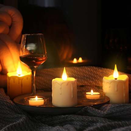 【折扣价】电子蜡烛防水LED充电蜡烛灯塑料仿真定时婚礼万圣节装