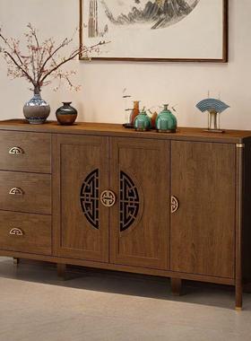 【折扣价】Tal2025新款新中式实木餐边柜胡桃色餐厅厨房家用多层