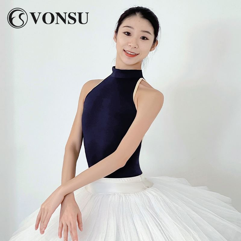 梵舒高跨艺考连体服挂脖体操服