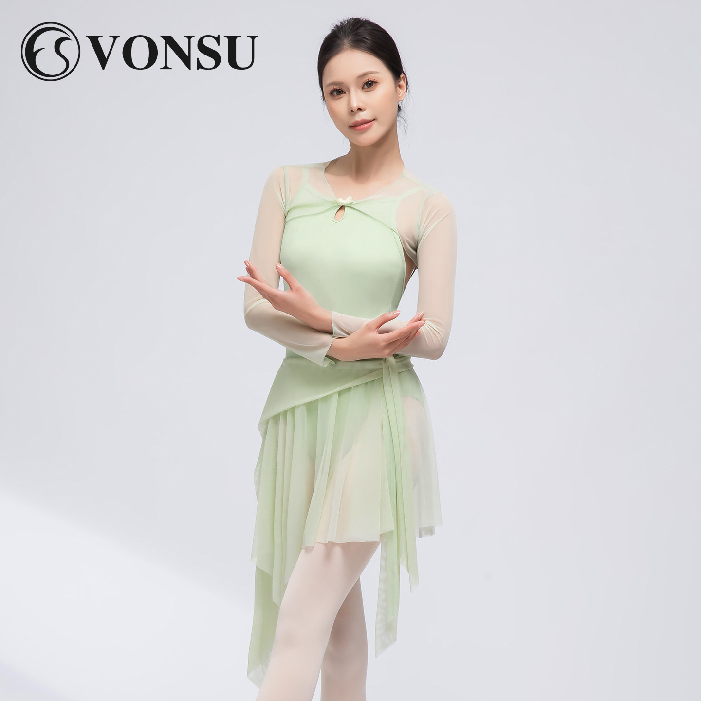 梵舒高跨吊带芭蕾体操服舞蹈套装