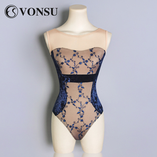 VONSU芭蕾舞练功服舞蹈体服艺考形体网纱刺绣芭蕾体服练功体操服