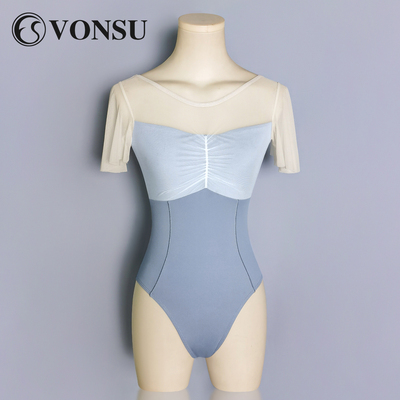 梵舒短袖高胯艺考网纱连体芭蕾舞