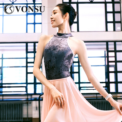 梵舒芭蕾舞练功服高级丝绒拼接