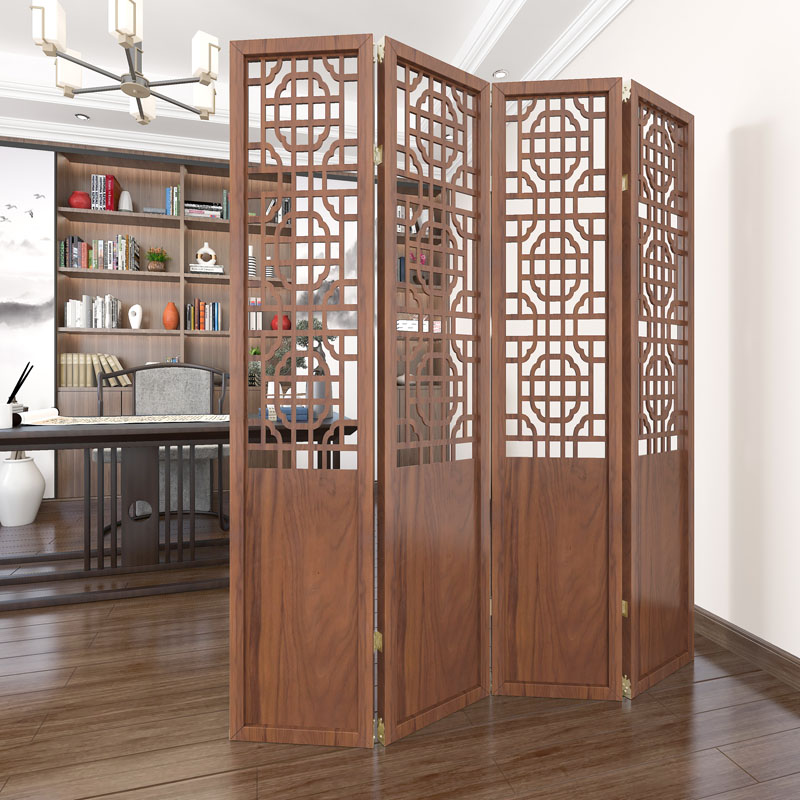 新中式屏风进门玄关卧室装饰办公室卫生间隔断墙客厅遮挡双面家用