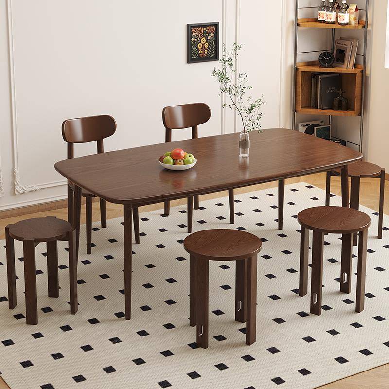 【折扣价】实木圆凳家用可叠放组合凳现代简约客厅餐桌吃饭叠叠乐