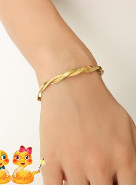 法国设计双股交叉蛇骨链手链时尚个性冷淡风锁骨链轻奢气质手饰品