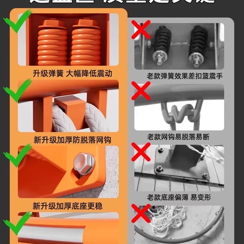 篮球架投篮框篮筐壁挂式室外可移动户外室内成人专业家用儿童标准