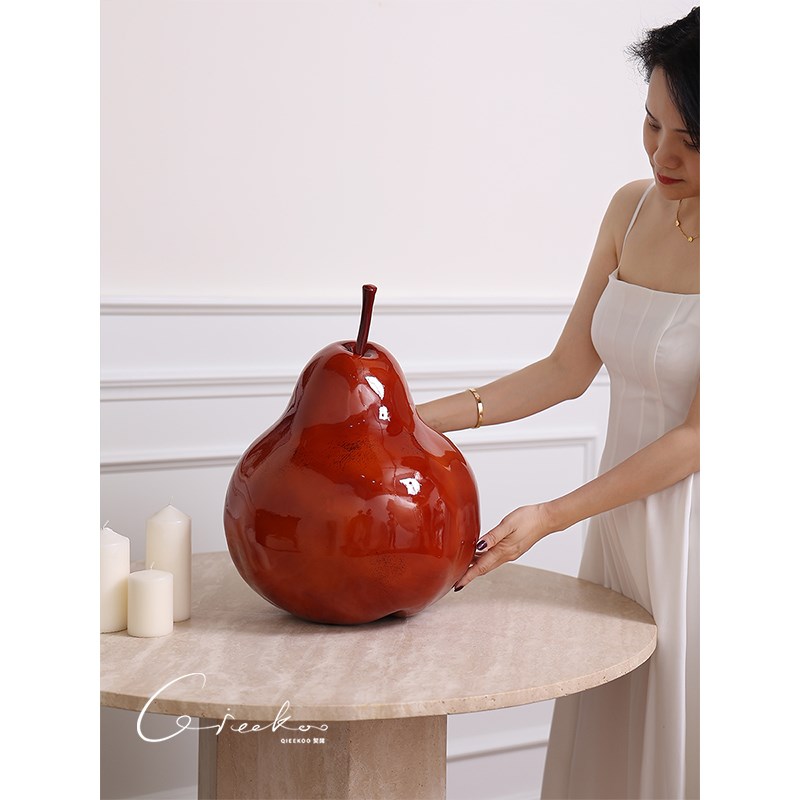 契阔家居 Ripe四时吉梨侘寂风红梨雕塑客厅桌面装饰品摆件工艺品