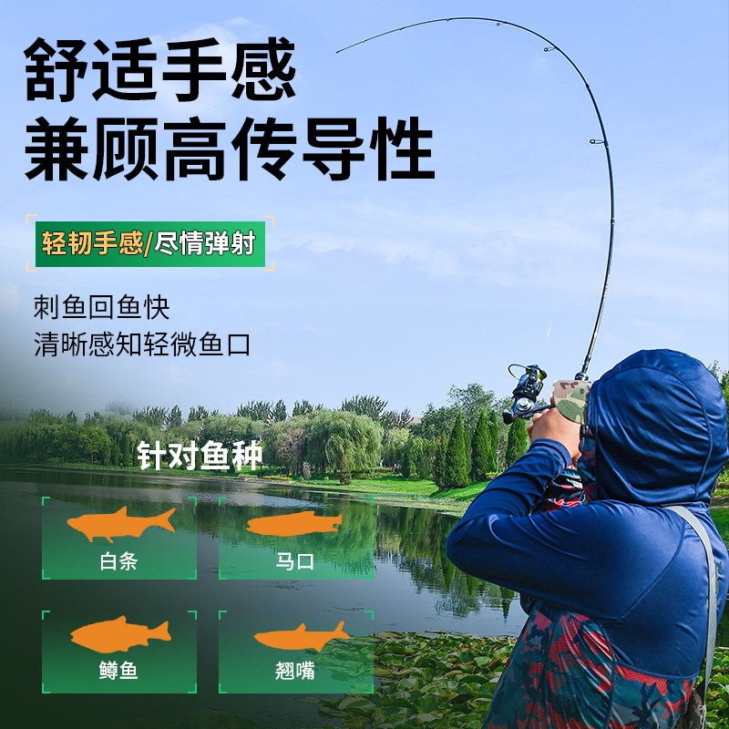 黄竹鲫新手微物路亚竿实心杆稍ul超软溪流马口快调弹射全套装