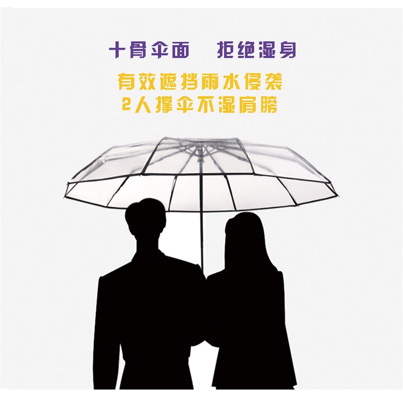 10骨大号双人雨伞加大男女生情侣加厚折叠伞全自动透明雨伞学生伞