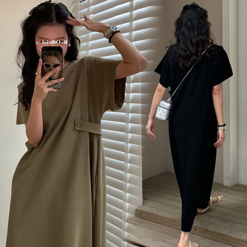 时尚孕妇哺乳T恤长裙夏季高级慵哺乳衣/月子服