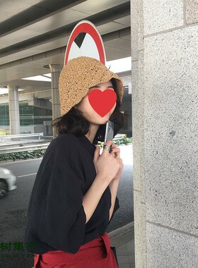 日式小众花边手工草帽女夏天百搭显脸小渔夫帽遮阳防晒水桶帽盆帽