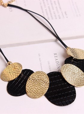 秋冬简约大气韩国时尚夸张锁骨链气质短款毛衣链配饰女衣服挂件