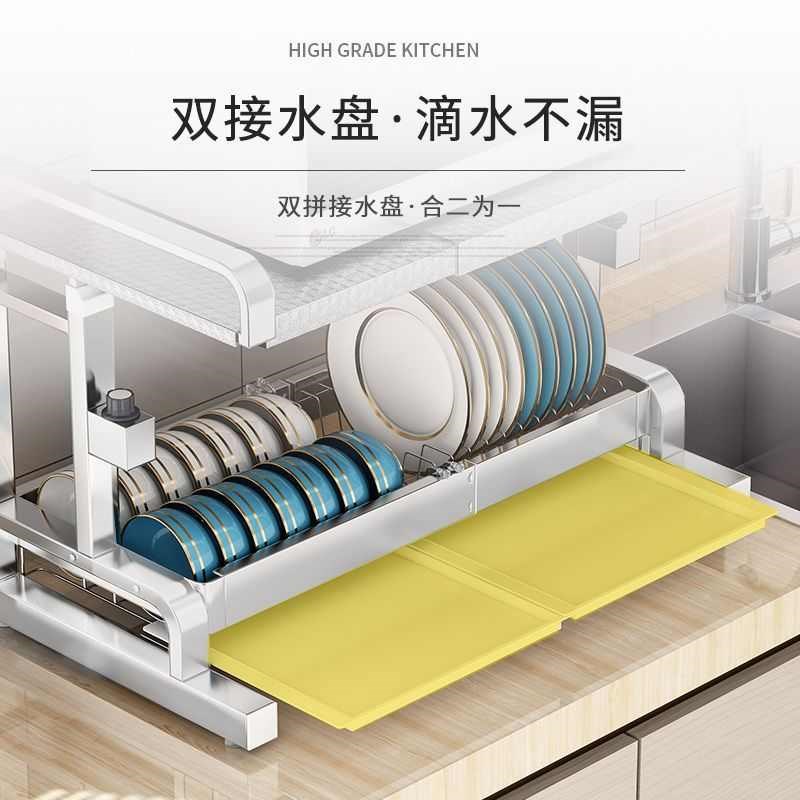 不锈钢厨房可物烤箱置桌面架子收纳双层架伸缩微波炉支台面多功能