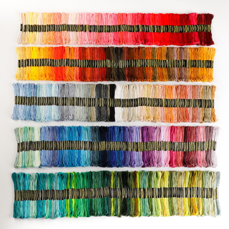 447色套装十字绣线欧式棉线刺绣线配线全色全套绣花手工缝补衣服