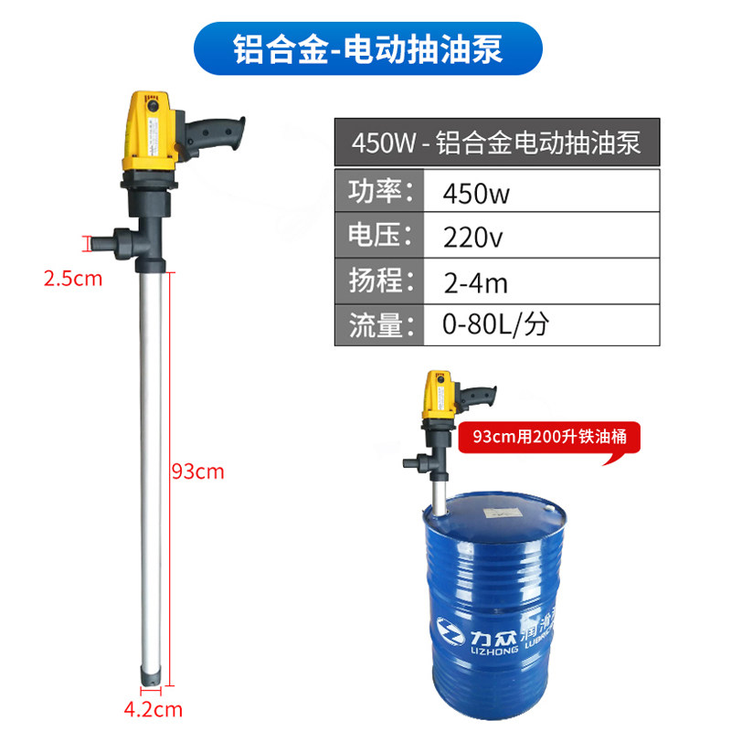 博君电动抽液泵柴油加油泵220V大功率加油机手提式抽油泵