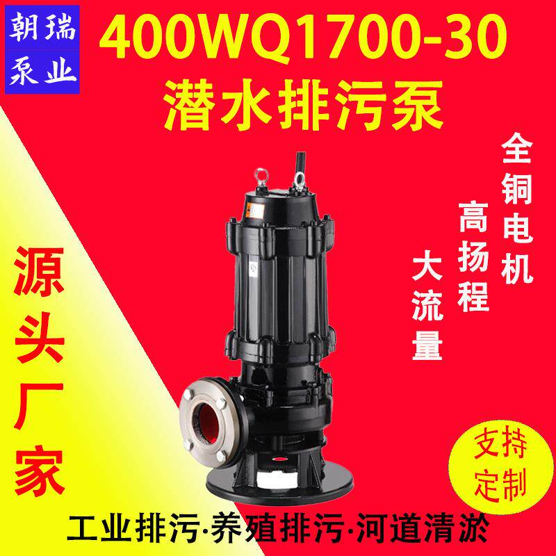 400WQ1700-30无堵塞水泵搅匀排污泵农用灌溉抽水泵大流量污水泵