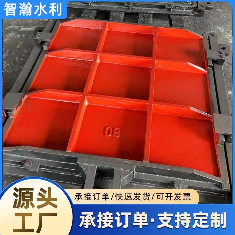 铸铁水库闸门现货工程渠道平板闸阀气动双闸板阀镶铜铸铁方形闸门