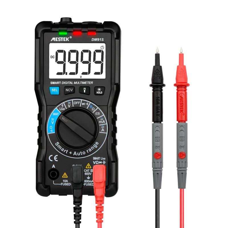 万用表数字高精度智能防烧万能表家用小万用表数显多功能袖珍DM91