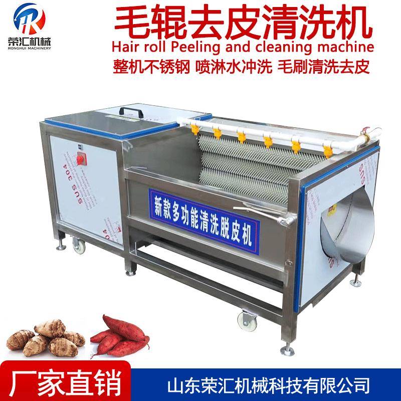 供应土豆去皮清洗机全自动山药毛辊清洗机不锈钢小龙虾清洗设备