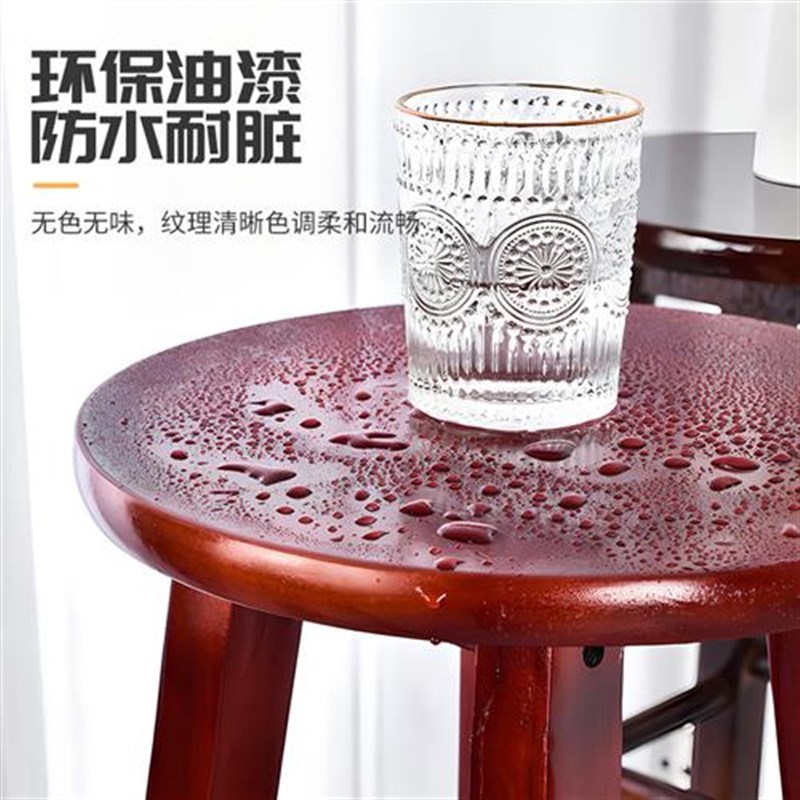 高脚凳家用吧台凳酒吧椅子实木凳子高凳子梯凳圆凳子加固