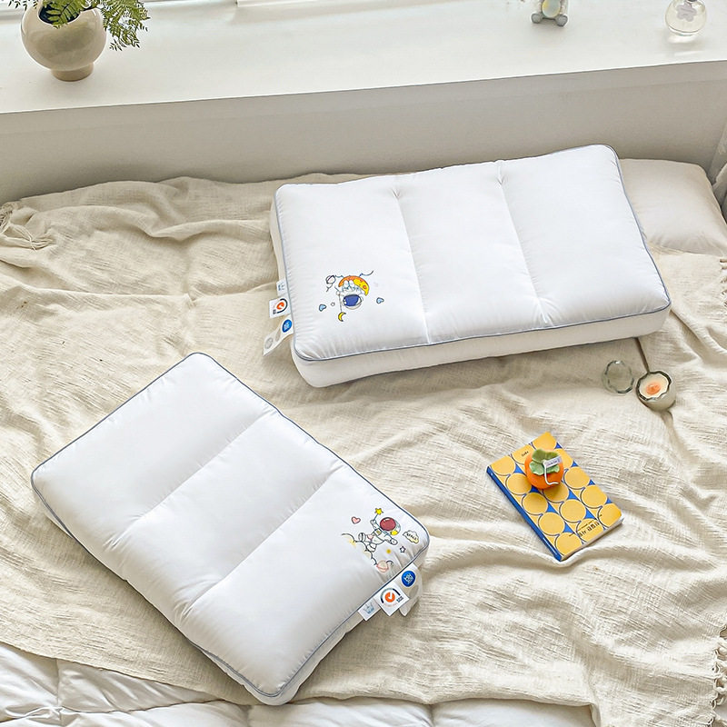 儿童全棉0支护颈枕可水洗柔软轻盈类羽绒幼儿园小学生枕芯
